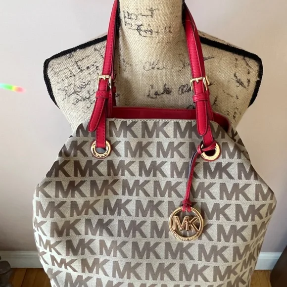 Michael Kors  Red/Tan Satchel - Picture 4 of 6